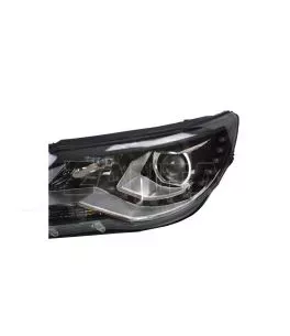 Μπροστινά Φανάρια Set Για Vw Tiguan mk1 07-11 DRL Μαύρα H7/H7 Με Μοτέρ  Carner 