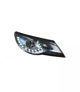 Μπροστινά Φανάρια Set Για Vw Tiguan mk1 07-11 DRL Μαύρα H7/H7 Με Μοτέρ  Carner 