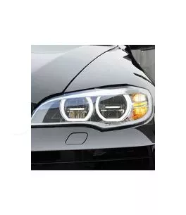 Μπροστινά Φανάρια Set Για Bmw X6 E71 08-15 4D Angel Eyes Full Led AFS Μαύρα Με Μοτέρ Carner 