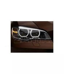Μπροστινά Φανάρια Set Για Bmw X6 E71 08-15 4D Angel Eyes Full Led AFS Μαύρα Με Μοτέρ Carner 
