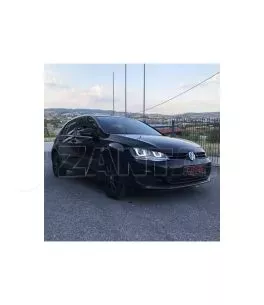 Μπροστινά Φανάρια Set Για Vw Golf VII (7) 12-17 U-Type DRL & Led Φλας Dynamic GTI R-Line Look Μαύρα H7/H7 Με Μοτέρ Carner 