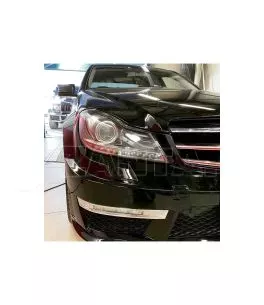 Μπροστινά Φανάρια Set Για Mercedes-Benz C-Class W204 11-14 DRL & Led Φλας Μαύρα H7 Με Μοτέρ Depo 