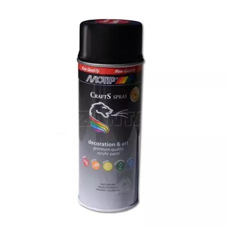 Σπρέι Βαφής Ακριλυκό Μαύρο Ματ Motip Crafts RΑL 9005 400ml 