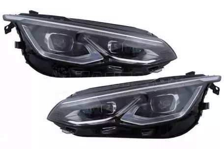 Μπροστινά Φανάρια Set Για Vw Golf VIII (8) 19-24 R Look DRL & Dynamic Φλας Μαύρα Με Χρώμιο Με Μοτέρ Carner 