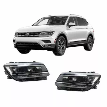 Μπροστινά Φανάρια Set Για Vw Tiguan II mk2 16+ DRL Led Matrix & Led Signal Dynamic R-Line Look H7/H7 Με Μοτέρ Carner 