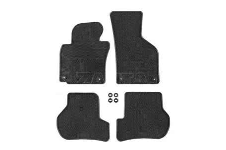 Λαστιχένια Πατάκια Geyer & Hosaja Για VW Golf V 2003-2008, Golf VI 2008-2013, Jetta III 2005-2010, Scirocco III Μετά Το 2008, Seat Leon 2006-2012, 4 Τεμάχια, Μαύρο 805/4C 