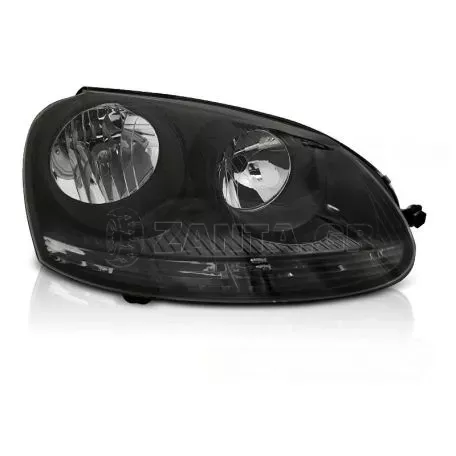 Φανάρι Μπροστινό Δεξί Για Vw Golf V (5) 03-08 Μαυρο GTI H7/H7 Με Μοτέρ TYC 
