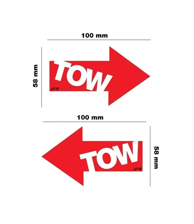 ΑΥΤΟΚΟΛΛΗΤΟ TOW ΚΟΚΚΙΝΟ 100x58mm SIMONI RACING - 2 ΤΕΜ.