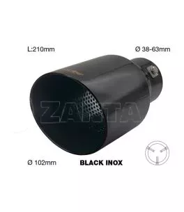 ΑΚΡΟ (ΜΠΟΥΚΑ) ΕΞΑΤΜΙΣΗΣ INOX ΜΑΥΡΗ ΣΤΡΟΓΓΥΛΗ 3863mm (ΜΗΚΟΣ: 210mm/ ΔΙΑΜΕΤΡΟΣ ΕΞΩΤΕΡΙΚΗ 102mm)​ SIMONI RACING - 1 TEM. 