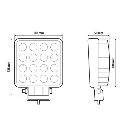 Lampa ΠΡΟΒΟΛΕΑΣ ΕΡΓΑΣΙΑΣ 9/32V 48W 16LED 2400lm 6.000K ΔΙΑΘΛΑΣΗΣ (WIDE BEAM) 128x108mm WL-31 LAMPA - 1 ΤΕΜ L7235.5 
