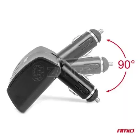 AMIO ΑΝΤΑΠΤΟΡΑΣ ΑΝΑΠΤΗΡΑ 12/24V 120W ΜΑΥΡΟΣ/3 ΘΕΣΕΙΣ/ΠΕΡΙΣΤΡΟΦΗ 90 ΜΟΙΡΩΝ AMIO - 1 Τεμ. 04358/AM 