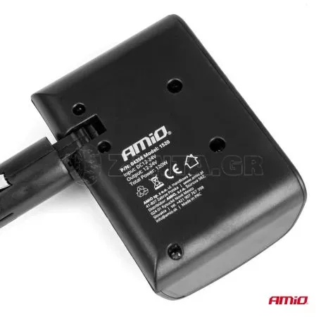 AMIO ΑΝΤΑΠΤΟΡΑΣ ΑΝΑΠΤΗΡΑ 12/24V 120W ΜΑΥΡΟΣ/3 ΘΕΣΕΙΣ/ΠΕΡΙΣΤΡΟΦΗ 90 ΜΟΙΡΩΝ AMIO - 1 Τεμ. 04358/AM 