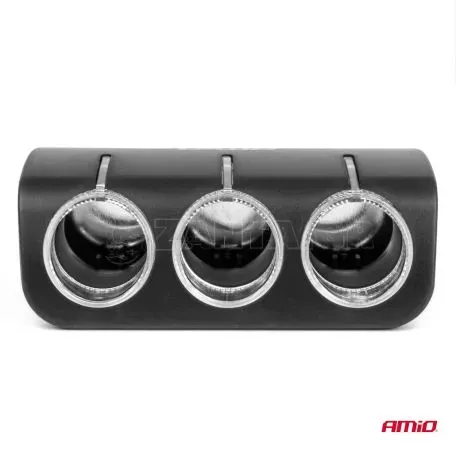 AMIO ΑΝΤΑΠΤΟΡΑΣ ΑΝΑΠΤΗΡΑ 12/24V 120W ΜΑΥΡΟΣ/3 ΘΕΣΕΙΣ/ΚΑΛΩΔΙΟ 80cm AMIO - 1 Τεμ. 04359/AM 