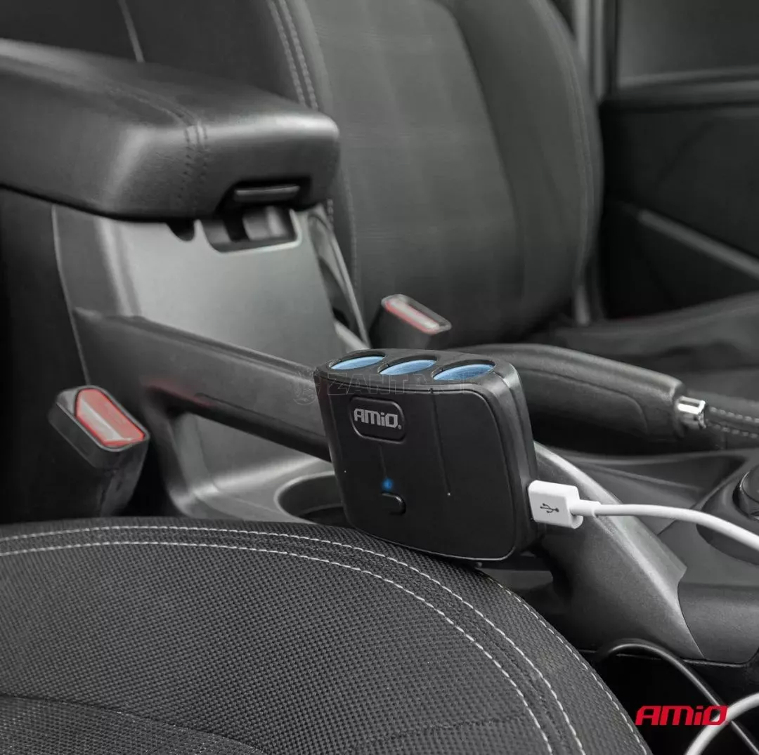 AMIO ΑΝΤΑΠΤΟΡΑΣ ΑΝΑΠΤΗΡΑ 12/24V 100W ΜΑΥΡΟΣ/3 ΘΕΣΕΙΣ/2xUSB-A /ΚΟΥΜΠΙ ON-OFF/ΚΑΛΩΔΙΟ 70cm AMIO - 1 Τεμ. 04362/AM
