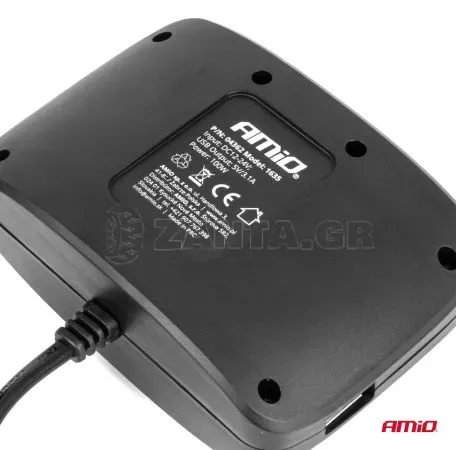 AMIO ΑΝΤΑΠΤΟΡΑΣ ΑΝΑΠΤΗΡΑ 12/24V 100W ΜΑΥΡΟΣ/3 ΘΕΣΕΙΣ/2xUSB-A /ΚΟΥΜΠΙ ON-OFF/ΚΑΛΩΔΙΟ 70cm AMIO - 1 Τεμ. 04362/AM 