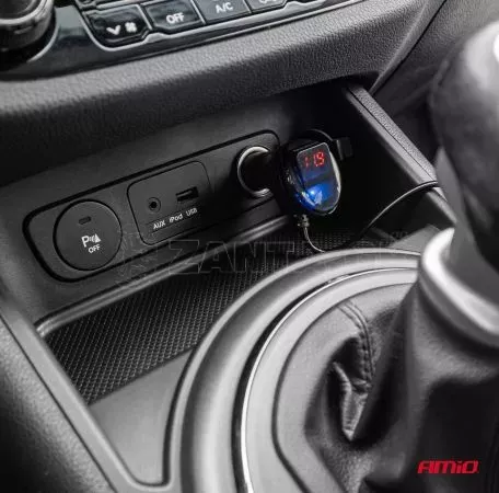 AMIO ΑΝΤΑΠΤΟΡΑΣ ΑΝΑΠΤΗΡΑ 12/24V 120W ΨΗΦΙΑΚΟΣ ΜΑΥΡΟΣ/3 ΘΕΣΕΙΣ/2xUSB-A + 1xUSB-C QC 4.0  ΜΕ ΚΑΛΩΔΙΟ 80cm AMIO - 1 Τεμ. 04366/AM 