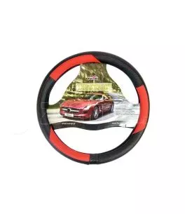 Κάλυμμα Τιμονιού Αυτοκινήτου Δερματίνη X-Treme Sport Μαύρο-Κόκκινο Medium 38cm 