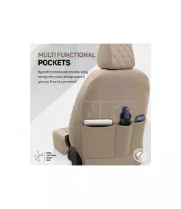 Καλύμματα Αυτοκινήτου Otom Comfortline VIP Design Universal Sued / Rachel / Δερματίνη Καπιτονέ Σετ Εμπρός / Πίσω 11 Τεμαχίων Μπε 