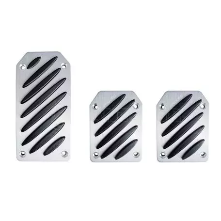 Simoni Racing ΠΕΝΤΑΛ BLACK STRIPE ΑΛΟΥΜΙΝΙΟΥ ΧΡΩΜΙΟ/ΜΑΥΡΟ ΜΕ ΑΝΤΙΟΛΙΣΘΗΤΙΚΟ ΠΑΤΗΜΑ ΣΕΤ 3ΤΕΜ. SR705 