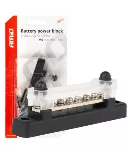 ΜΠΑΡΑ ΚΑΛΩΔΙΩΝ / ΤΕΡΜΑΤΙΚΟ 6 ΘΕΣΕΩΝ M6 max 48V  AMIO - 1 Τεμ. 