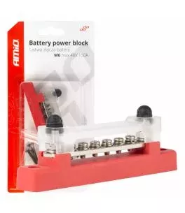 ΜΠΑΡΑ ΚΑΛΩΔΙΩΝ / ΤΕΡΜΑΤΙΚΟ 6 ΘΕΣΕΩΝ max 48V​ ΚΟΚΚΙΝΟ AMIO - 1 Τεμ. 