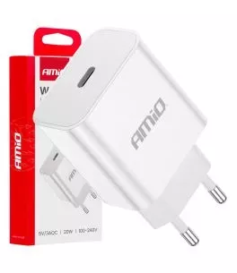 ΦΟΡΤΙΣΤΗΣ ΚΙΝΗΤΟY ΟΙΚΙΑΚΗ ΠΡΙΖΑ 1ΘΥΡΑ USB-C 20W 5V/3AQC ΛΕΥΚΟΣ  ΑΜΙΟ - 1 ΤΕΜ. 