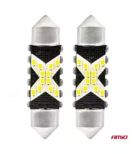 ΛΑΜΠΑΚΙΑ ΠΛΑΦΟΝΙΕΡΑΣ 39mm 12/24V C5W 5500K 12xSMD 2016 CAN-BUS FESTOON (ΛΕΥΚΟ) ΑΜΙΟ - 2 ΤΕΜ. 