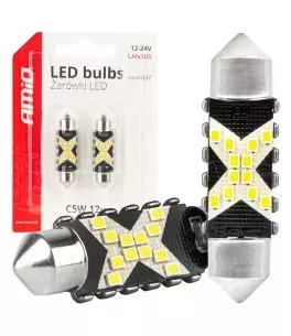 ΛΑΜΠΑΚΙΑ ΠΛΑΦΟΝΙΕΡΑΣ 39mm 12/24V C5W 5500K 12xSMD 2016 CAN-BUS FESTOON (ΛΕΥΚΟ) ΑΜΙΟ - 2 ΤΕΜ. 
