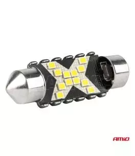 ΛΑΜΠΑΚΙΑ ΠΛΑΦΟΝΙΕΡΑΣ 39mm 12/24V C5W 5500K 12xSMD 2016 CAN-BUS FESTOON (ΛΕΥΚΟ) ΑΜΙΟ - 2 ΤΕΜ. 