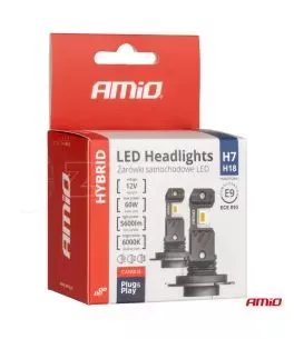 ΛΑΜΠΕΣ LED H7/Η18 12V 60W 6.000K 5.600lm +400% LED CAN-BUS HYBRID SERIES AMIO - 2 ΤΕΜ. 