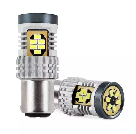 AMIO ΛΑΜΠΑΚΙΑ ΔΙΠΟΛΙΚΑ LED ΛΕΥΚΑ CAN-BUS P21/5w BAY15D 12/24V 24xSMD 3020 ΑMiO - 2 TEM. 02798/AM 