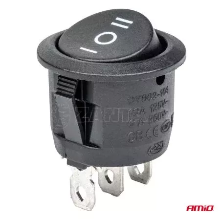 AMIO ΔΙΑΚΟΠΤΗΣ 230V 6A ON-OFF-ON 3 ΕΠΑΦΩΝ ΣΤΡΟΓΓΥΛΟΣ BU03 ΑΜΙΟ - 1 ΤΕΜ. 03614/AM 