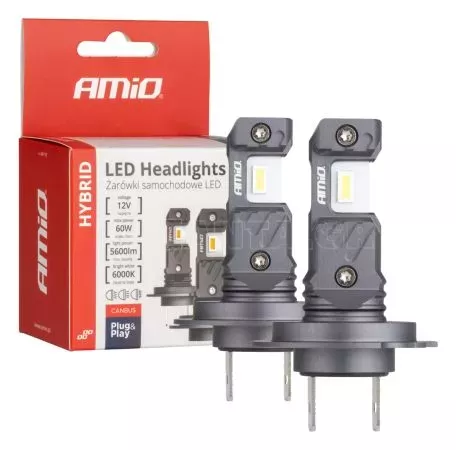 AMIO ΛΑΜΠΕΣ LED H7/Η18 12V 60W 6.000K 5.600lm +400% LED CAN-BUS HYBRID SERIES AMIO - 2 ΤΕΜ. 04115/AM 
