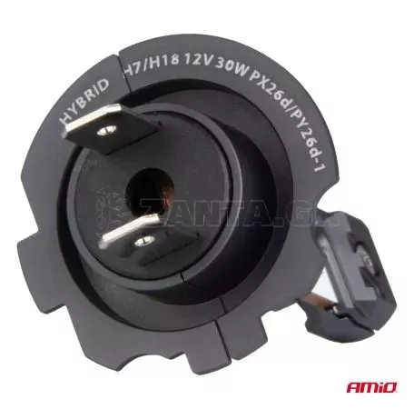AMIO ΛΑΜΠΕΣ LED H7/Η18 12V 60W 6.000K 5.600lm +400% LED CAN-BUS HYBRID SERIES AMIO - 2 ΤΕΜ. 04115/AM 