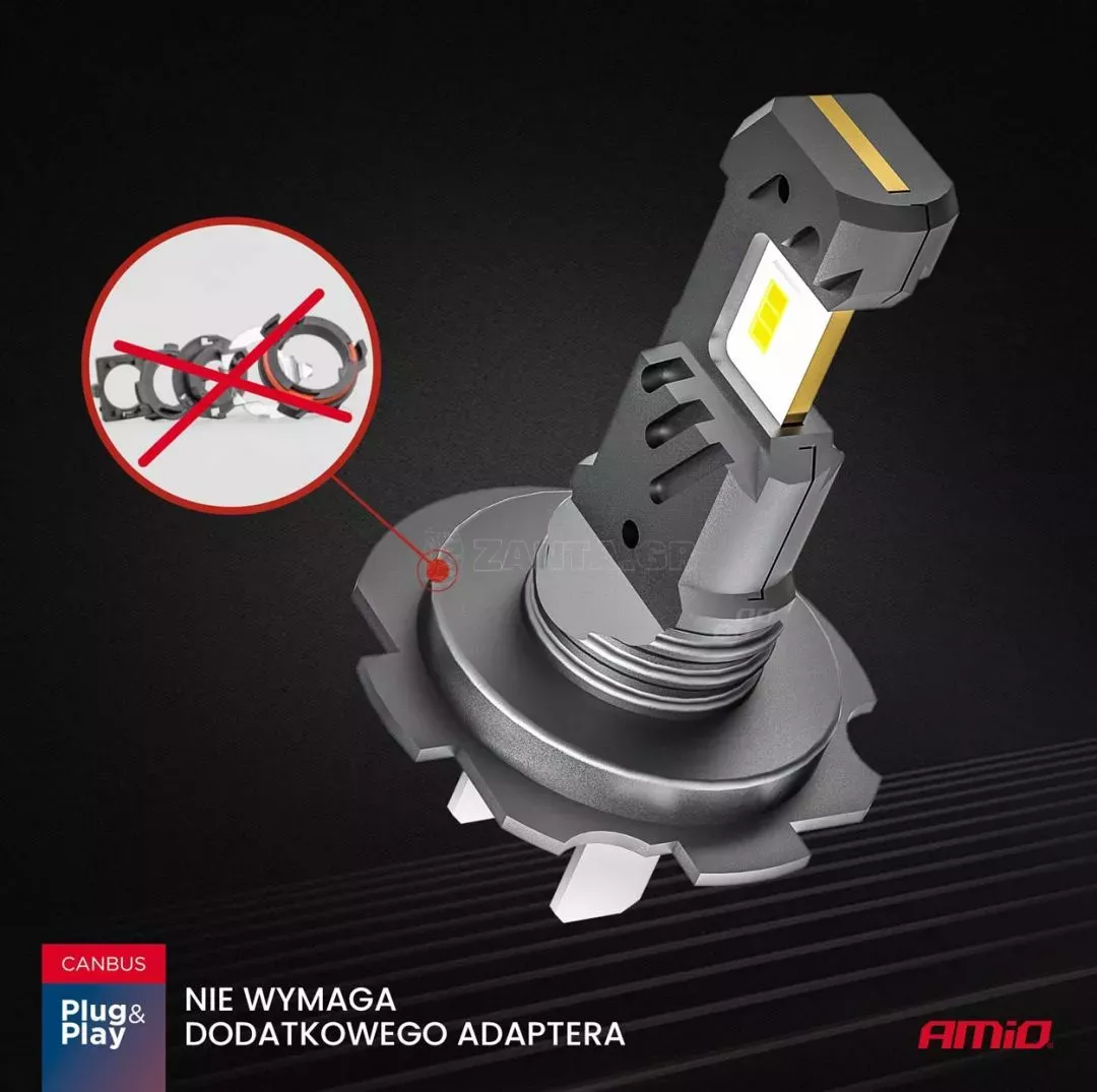 AMIO ΛΑΜΠΕΣ LED H7/Η18 12V 60W 6.000K 5.600lm +400% LED CAN-BUS HYBRID SERIES AMIO - 2 ΤΕΜ. 04115/AM