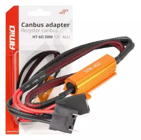 AMIO ΑΝΤΙΣΤΑΣΗ ΓΙΑ ΛΑΜΠΕΣ LED H7 12V 50W 6Ω (ΑΝΤΙΣΤΑΣΗ-ΨΕΥΤΗΣ-CANCELLER) AMIO - 1 τεμ. 04089/AM 
