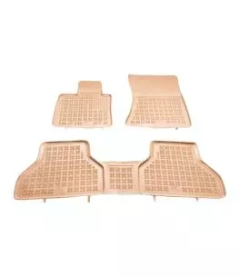 Λαστιχένια πατάκια Rezaw Plast για BMW X5 E70 / X6 (2007+) - τύπου σκαφάκι - μπεζ - 3τμχ. 