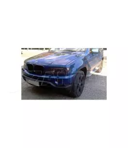 Φανάρια εμπρός angel eyes για BMW X5 (1999-2003) - black , με λάμπες (Η1) - σετ 2τμχ. 