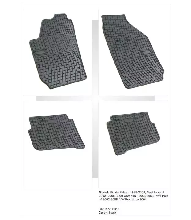Λαστιχένια πατάκια Frogum για VW Skoda Fabia 1 (1999-2007)/ Polo (2002-2008)/ Ibiza (2002-2008)/ Cordoba / Fox (2004+) - 4τμχ.