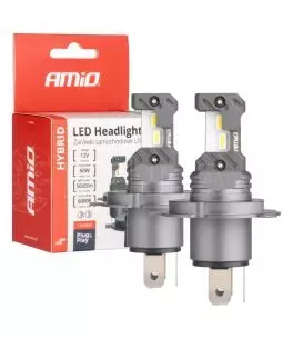 ΛΑΜΠΕΣ LED H4 12V 60W 6.000K 5.600lm +400% LED CAN-BUS HYBRID SERIES AMIO - 2 ΤΕΜ. 