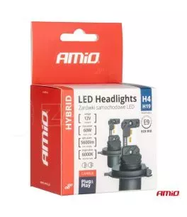 ΛΑΜΠΕΣ LED H4 12V 60W 6.000K 5.600lm +400% LED CAN-BUS HYBRID SERIES AMIO - 2 ΤΕΜ. 