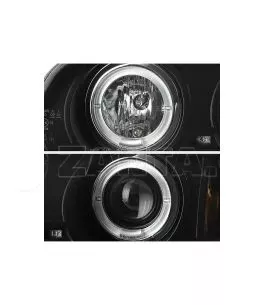 Μπροστινά Φανάρια Set Για Bmw 3 E46 Sedan/Caravan 99-01 Angel Eyes Μαύρα H1/H1 Manual Sonar 