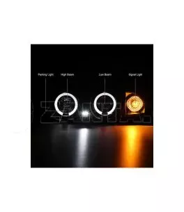 Μπροστινά Φανάρια Set Για Bmw 3 E46 Sedan/Caravan 99-01 Angel Eyes Μαύρα H1/H1 Manual Sonar 