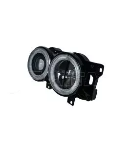 Μπροστινά Φανάρια Set Για Bmw 5 E34 88-95 / 7 E32 86-94 Angel Eyes Με Σταυρό Μαύρα H1/H1 Depo 