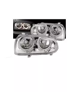 Μπροστινά Φανάρια Set Για Vw Golf 3 92-98 Angel Eyes Χρωμίου H7/H7 Depo 