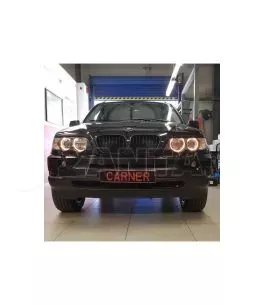 Μπροστινά Φανάρια Set Για Bmw X5 E53 99-03 Angel Eyes Μαύρα Xenon D2S/H7 Με Μοτέρ Depo 