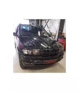Μπροστινά Φανάρια Set Για Bmw X5 E53 99-03 Angel Eyes Μαύρα Xenon D2S/H7 Με Μοτέρ Depo 