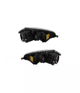 Μπροστινά Φανάρια Set Για Vw Golf 5 03-08 Angel Eyes Μαύρα H7/H7 Με Μοτέρ Depo 