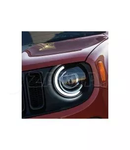 Μπροστινά Φανάρια Set Για Jeep Renegade 2014+ DRL Tube Lights Μαύρα H7 Manual Akkon 