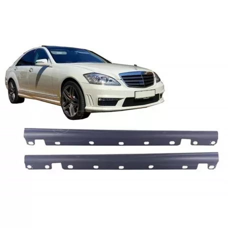 Πλαινά Μασπιέ Για Mercedes-Benz S-Class W221 06-13 Amg S65 Look Long Από Abs Πλαστικό 2 Τεμάχια 